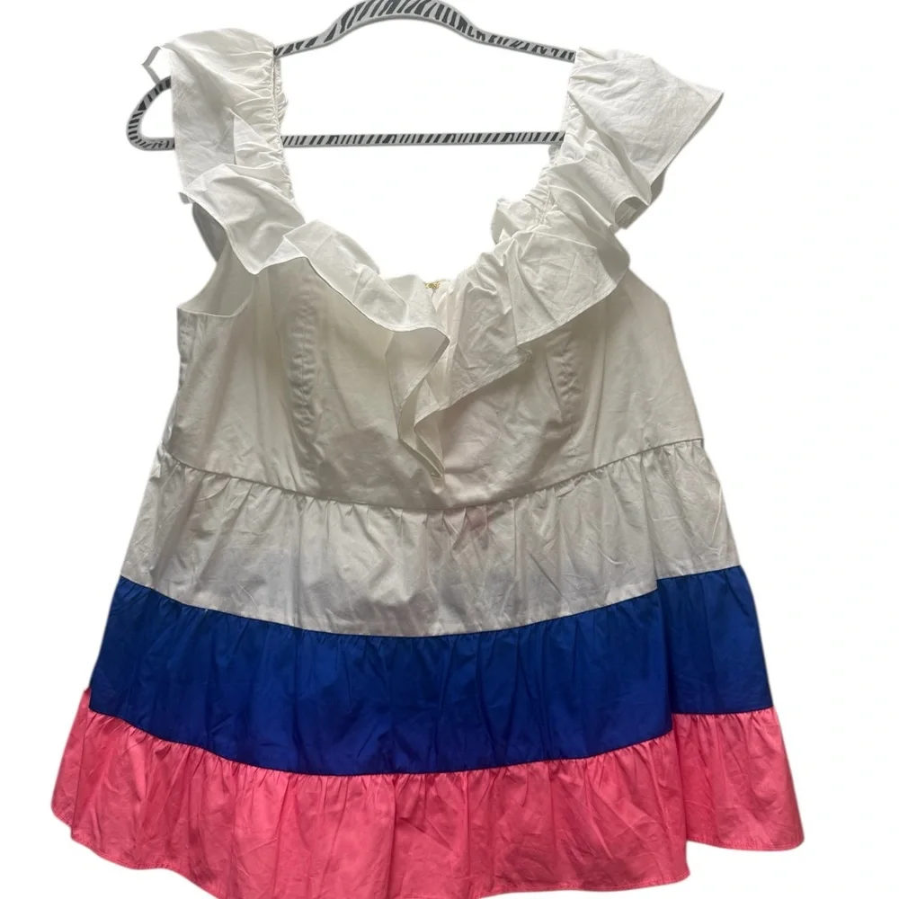 NWT Lilly Pulitzer Emie Ruffle Top Size 14 - Picture 2 of 5